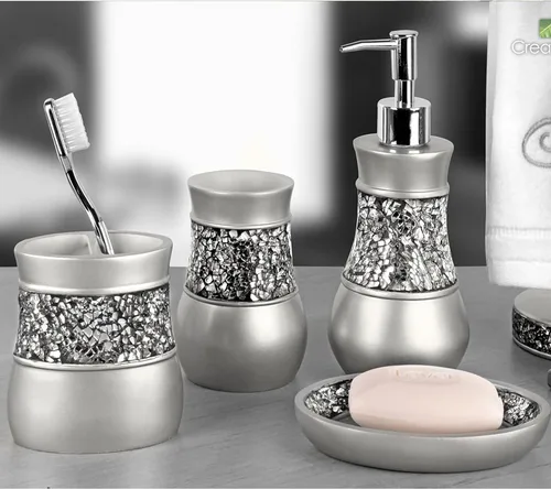 Miniatura 6 de Creative Scents juego de accesorios de lujo para baño, 4 piezas