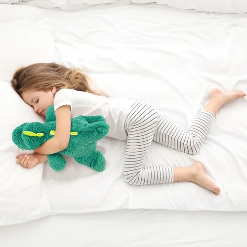 Miniatura 2 de YOUBLEK 16 pulgadas 2 libras - Animales de peluche con peso de dinosaurio verde, cómodo y sensorial, juguete Kawaii para abrazar, regalo