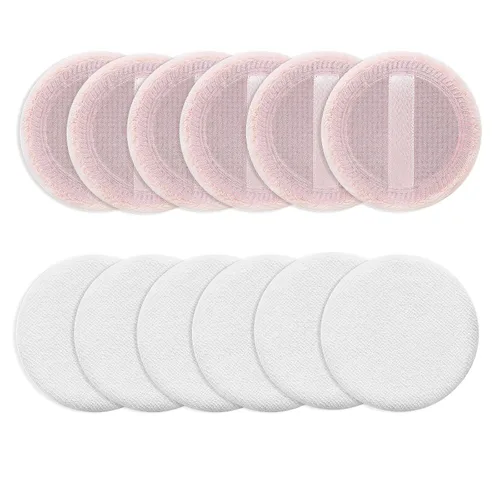 Miniatura 3 de Sibba 12 piezas de rubor suelto en polvo maquillaje Puff ajuste de cara maquillaje corporal esponja de terciopelo suave maquillaje cosmético mini