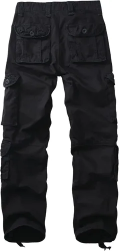 Miniatura 2 de Pantalones cargo de algodón para hombre, estilo casual, ajuste relajado, pierna recta, pantalones de trabajo de combate con 10 bolsillos