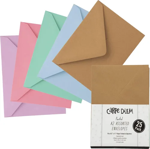 Miniatura 7 de Pukka Pad, Carpe Diem - Sobres engomados para tarjetas de felicitación e invitaciones, paquete de 25 sobres plateados, A2, 4.38 x 5.75 pulgadas