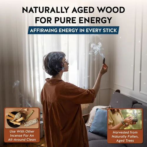 Miniatura 3 de Varillas de palo santo prémium, varillas de incienso, para purificar, limpieza, curación, meditación y alivio del estrés. 100% naturales