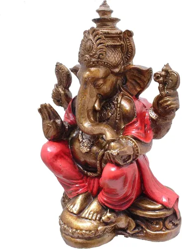 Miniatura 3 de Ganesha - Cabeza de elefante y cuerpo humano que elimina obstáculos del camino de uno, decoración de dormitorio, oficina en casa, estatua Rojo