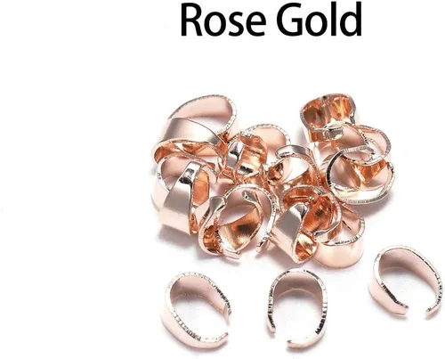 Miniatura 2 de 50 unidades por lote de clips colgantes de oro rosa, cierres de hebilla para collar, conector de gancho para hacer joyas de bricolaje, bandeja