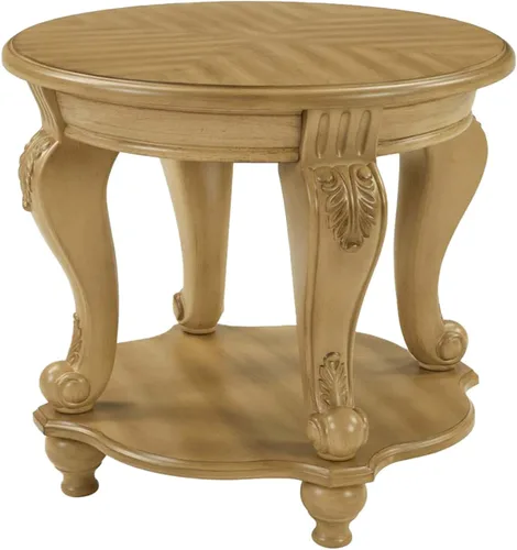 Miniatura 14 de Mesa de café ovalada de madera para sala de estar, mesa de café de dos niveles de madera maciza con estante de almacenamiento abierto, mesa