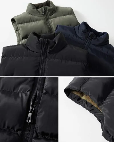 Miniatura 6 de Vcansion Men's Outdoor Casual Stand Collar Padded Vest Coat