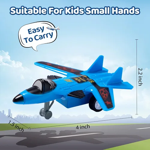 Miniatura 7 de JOYIN 34 piezas de vehículos de avión de tracción, juego de aviones, aviones incluyendo helicópteros, camiones de juguete vehículos de juguete