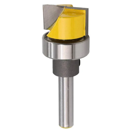 Yakamoz Broca de enrutador de plantilla de mortaje de bisagra de corte empotrado de vástago de 1/4 pulgadas con rodamiento de bolas, herramienta de