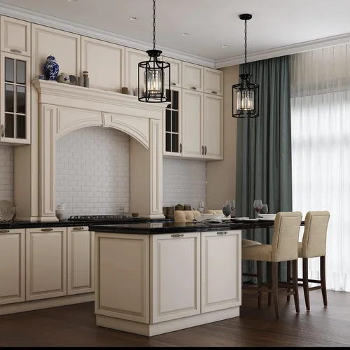 Miniatura 5 de Baunoisk Lámpara colgante de metal negro y cristal, isla de cocina, comedor, dormitorio, 9.4 x 56.7 pulgadas, 500 lúmenes, LED de 60 W, control