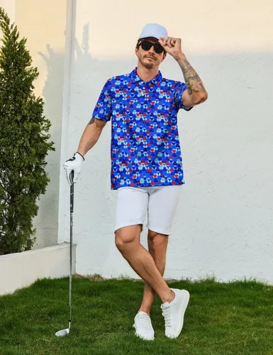 Miniatura 5 de Camisas polo divertidas para hombre de los años 80, camisas de golf de secado rápido que absorben la humedad, divertidas camisas polo de golf