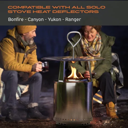 Miniatura 7 de Hickory Summit Mango de acero inoxidable para deflector de calor de estufa individual - Compatible con deflector solostove Yukon, Bonfire, Canyon