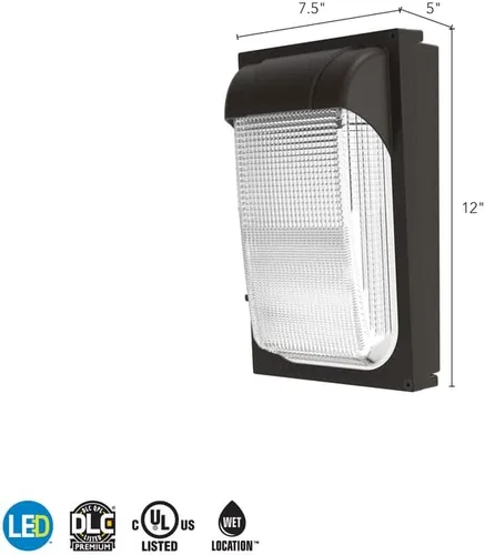 Miniatura 12 de Lithonia Lighting Mini Lámpara LED de Pared de 7.5", Luminaria Exterior, Luz de Pared para Edificios, Sensor de Anochecer a Amanecer, Blanco Frío 2