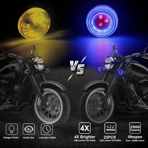 Miniatura 5 de NTHREEAUTO Luces intermitentes secuenciales LED para motocicleta, intermitentes universales tipo bala compatibles con Harley Honda Kawasaki Yamaha