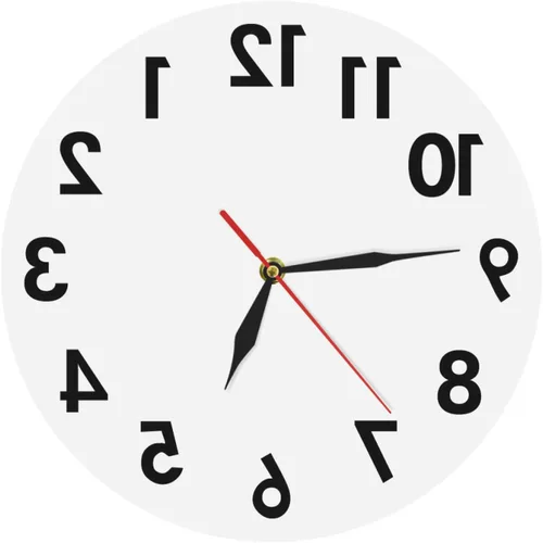 Reloj de pared silencioso de 11.8 in, reloj de pared inverso, números inusuales hacia atrás, reloj decorativo moderno, excelente reloj para tu pared