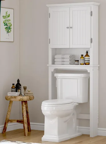 Miniatura 10 de UTEX Organizador de Almacenamiento de Baño Sobre el Inodoro, Organizador de Gabinete de Almacenamiento Sobre el Inodoro con Estantes Ajustables