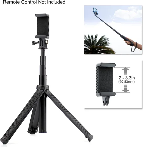 Miniatura 8 de Trípode de aluminio extensible para selfie stick de 28 pulgadas para GoPro Hero 13 12 11 10 9 8 7 6 5 Max Fusion/DJI, soporte de trípode 3 en 1