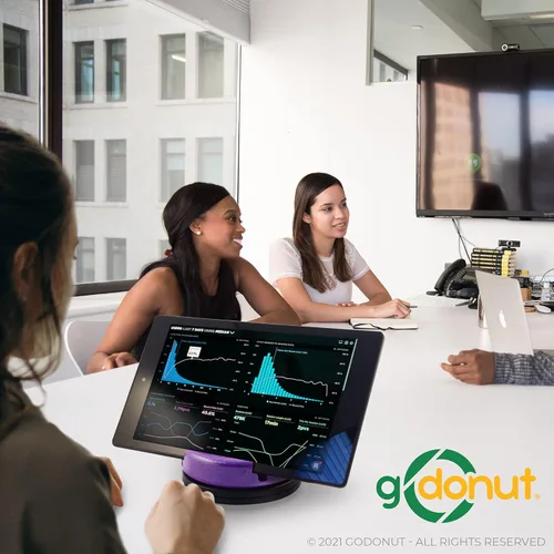 Miniatura 2 de GoDonut Soporte giratorio de 360 grados para teléfono inteligente y tablet, organizador de escritorio con rotación de dispositivo de 360 grados, Rosa