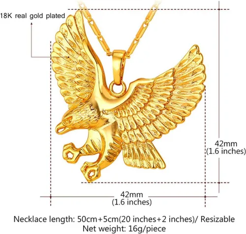 Miniatura 3 de U7 Collares punk camaleónáguiladragónhalcónlobo para hombres y mujeres, colgante de animal de acero inoxidable negro retro, regalo de joyería