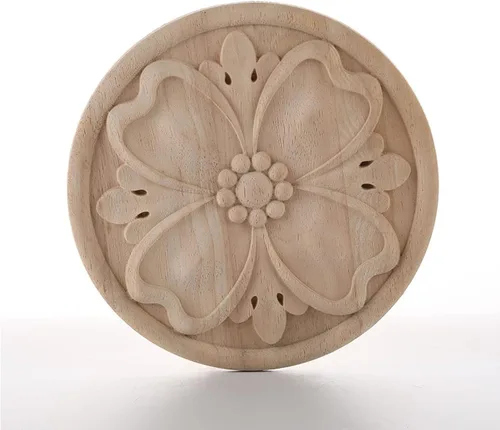 Miniatura 12 de Aplique de esquina tallada en madera para muebles del hogar, puerta, gabinete, decoración sin pintar, muebles tallados apliques onlays