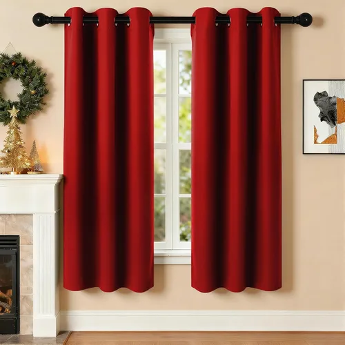 Miniatura 129 de Cortinas de oscurecimiento de habitación de 45 pulgadas de largo para dormitorio y sala de estar, cortinas térmicas aislantes con ojales