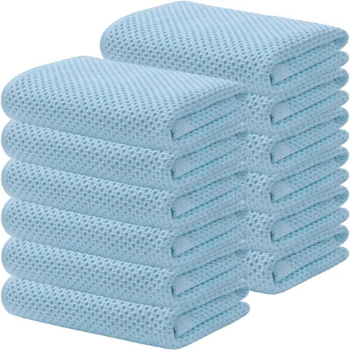 Miniatura 84 de Kitinjoy - Paños de cocina de 100 % algodón, tela de tejido gofrado, paño de limpieza ultrasuave, absorbente y de secado rápido. Gris Oscuro