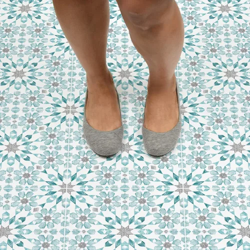Miniatura 5 de FloorPops FP2949 Radiance Peel & Stick - Azulejos para suelo, color azul