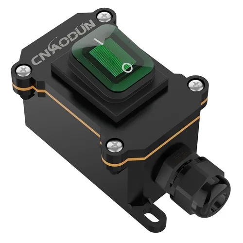 Miniatura 10 de Interruptor de línea impermeable, CNAODUN 12V DC 20A interruptor de palanca de encendido/apagado con botón basculante de luz verde DPST doble salida