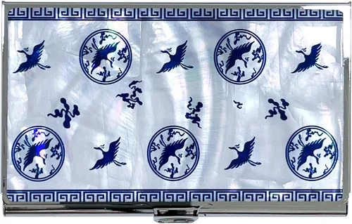 Miniatura 21 de Estuche para Tarjetas de Visita de Nácar Portador de Tarjetas de Crédito Identificación y Nombre Cartera de Viaje Diseño de Pintura Artística Metal
