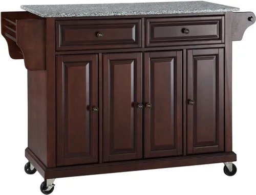 Miniatura 8 de Crosley Furniture isla de cocina con ruedas, Madera, Negro