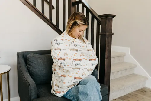 Miniatura 370 de Copper Pearl Funda multiusos: fundas de asiento de automóvil, funda de lactancia y funda de cochecito para el sol, tela elástica, uso para todas