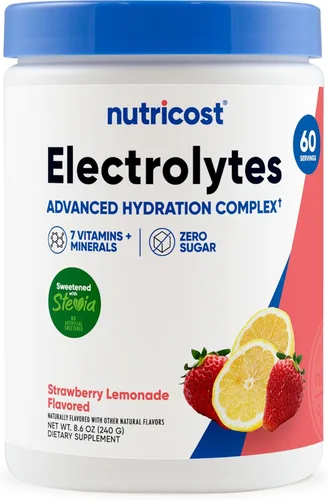 Miniatura 10 de Nutricost Electrolitos en Polvo Complejo (60 Porciones, Frambuesa Azul) - Mezcla de Bebida Suplemento de Hidratación con Vitaminas y Minerales