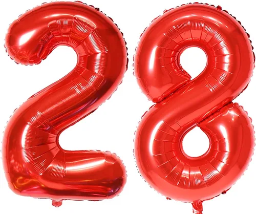 Miniatura 27 de Globo de helio rojo del número 10 de 40 pulgadas, autosellado para decoración de fiesta de cumpleaños y decoración de fiesta de aniversario (rojo 10)