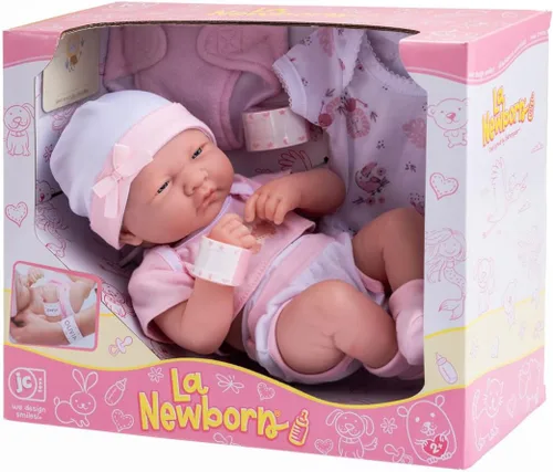 Miniatura 5 de Juego de regalo de muñeca bebé de 8 piezas JC Toys - La Newborn Nursery Muñeca realista de 14 pulgadas con accesorios Rosa A partir de 2 años