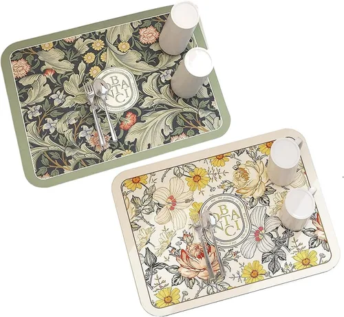 Miniatura 14 de Tapete de drenaje de estilo fantasía 2023, 11.8 x 15.75 pulgadas, súper absorbente, tapete de secado de platos lavable, almohadilla de secado