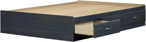 South Shore Ulysses Mates - Cama con 3 cajones, tamaño matrimonial de 54 pulgadas, arándano