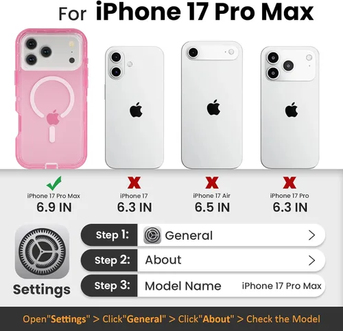 Miniatura 2 de Follaroma para iPhone 17 Pro Max, Funda Compatible con MagSafe, Funda Magnética Transparente de Doble Capa, Funda Resistente Anti-Caída y a Prueba