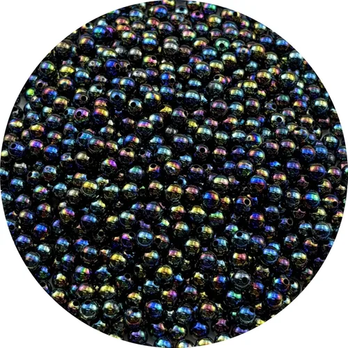 Miniatura 36 de 2000 cuentas redondas acrílicas de 0.157 pulgadas (0.157 in), cuentas espaciadoras de colores AB con agujero para bricolaje, pulseras, collares