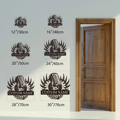 Miniatura 6 de Micrófono personalizado para decoración de pared de metal, grabación de decoración de habitación del hogar, auriculares y micrófonos personalizados