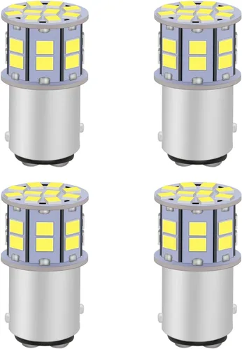 Miniatura 16 de 1156 Foco LED ámbar 12V-24V superbrillante 7506 1141 BA15S P21W 1003 foco LED para luces intermitentes de señal, luces traseras de freno, luces