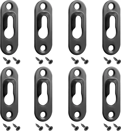 Hotop 40 piezas de percha para cuadro con un solo ojo de cerradura con 80 piezas de tornillos, sujetadores de metal con agujero de cerradura para