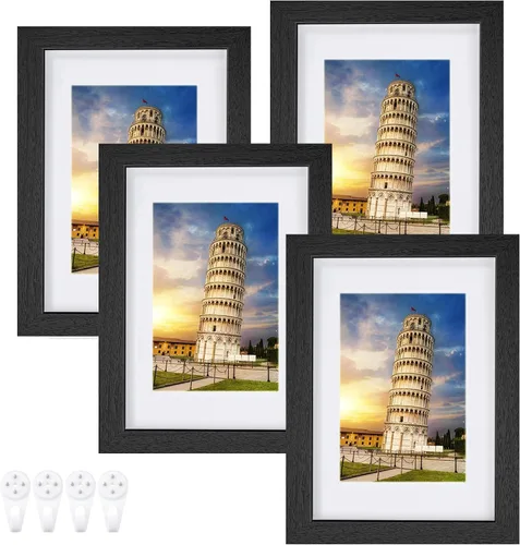 Miniatura 20 de Nacial Portarretratos de 5 x 7 pulgadas, juego de 4 portarretratos para fotos de 4 x 6 pulgadas con paspartú, para fotos de 5 x 7 pulgadas sin