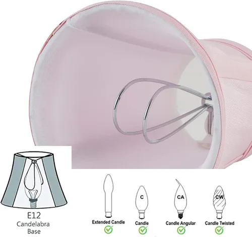 Miniatura 2 de EFINEHOME Mini lámpara con clip para bombillas de candelabro, pantalla de tela de barril solo para bombillas de vela, lámpara de pared, accesorios