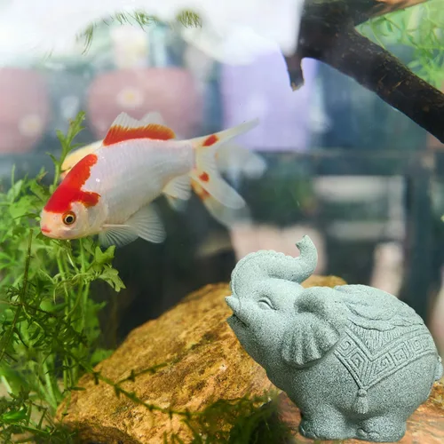 Miniatura 2 de livelyfish Estatua de elefante para acuario, decoración de pecera, estatua asiática, escultura de Feng Shui, adornos para mascotas, decoración