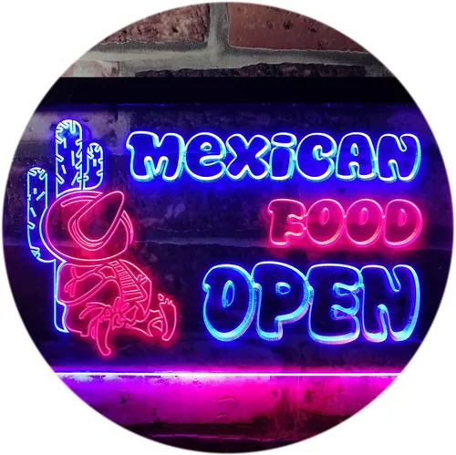 Miniatura 11 de ADVPRO Letrero de neón LED de doble color, barra de cactus de comida mexicana, azul y rojo, 12 x 8.5 pulgadas st6s32-i0101-br