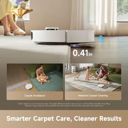 Miniatura 7 de DREAME Aspiradora y trapeador robot D30 Ultra, potente succión de 25,000 Pa, estación base todo en uno con 100 días de vacío automático, tecnología