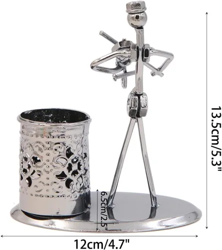 Miniatura 3 de Música Tema de Músico Sombrero de Hierro Hombre Arte de Acero Metal Personalidad Creativa Lápiz Titular de Lápiz Taza Olla Oficina Estudiantes