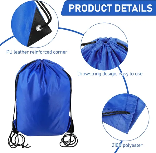 Miniatura 3 de Bolsas con cordón para gimnasio, NegroAzul, Moda