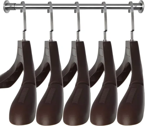 Miniatura 18 de DEDU Perchas de traje para hombres, paquete de 40 perchas extra anchas antideslizantes de ancho 17.7 pulgadas, perchas de plástico grueso negro