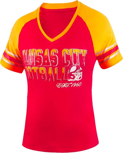 Miniatura 4 de Camisetas raglán Athletic City para mujeres fanáticos del fútbol - Azul marino y blanco