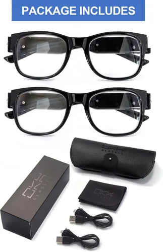 Miniatura 3 de OKH 2 lupas para trabajo cercano con lentes de lectura con luz, anteojos de lectura recargables con luz LED, luz anti luz azul, visión clara